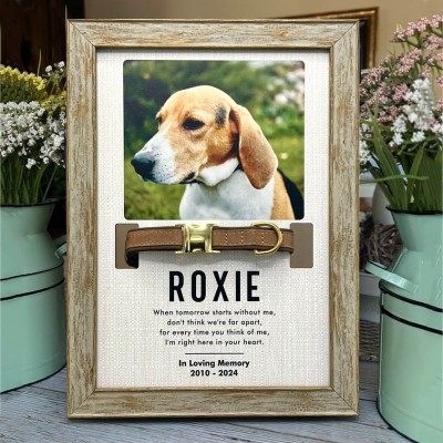 Personalized Pet Memorial Frame with Collar Holder Pet Loss Gifts Keepsake Gift Ideas for Pet Lovers