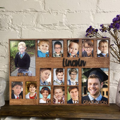 Custom Wooden K-12 School Years Photo Frame Sign Back to School Gifts Unique Gifts For Kids