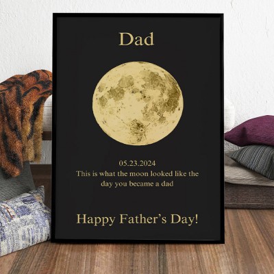 Personalized Moon Phase Wood Photo Frame Sign Meaningful Gift For Dad Unique Father's Day Gift Ideas