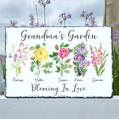 Custom Birth Flower Plaque For Grandma's Garden Preparing Gift For Grandma Mom Mother's Day Gift Ideas