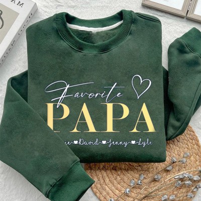 Custom Papa Embroidered Sweatshirt Hoodie Perfect Father's Day Gift Ideas