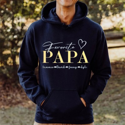 Personalized Papa Embroidered Hoodie Sweatshirt Unique Father's Day Gift Ideas