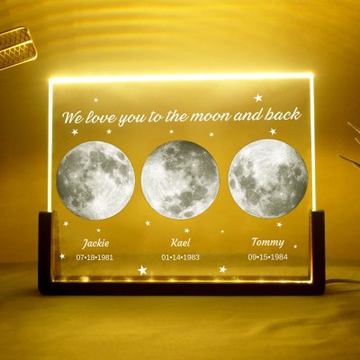 We Love You To The Moon And Back Custom Moon Phase Photo Lamp For Mom Unique Mother's Day Gift Ideas