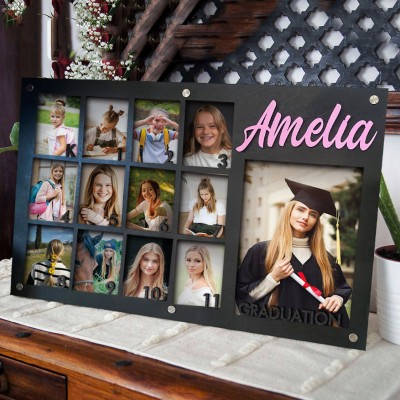 Back to School Gifts Personalized K-12 School Years Photo Wood Frame Sign Keepsake Gifts For Kids