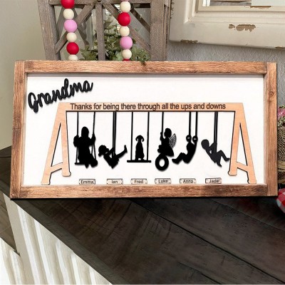 Custom Grandma Swing Set Sign Mother's Day Gift Ideas Family Gift For Mom Grandma