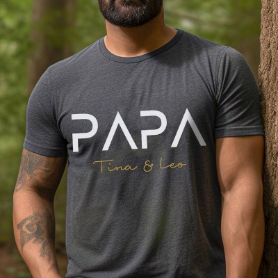 Custom Papa Embroidered T-shirt Sweatshirt Hoodie For Dad Unique Father's Day Gift Ideas