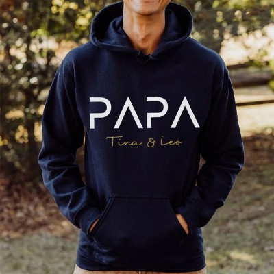 Personalized Papa Embroidered Hoodie Sweatshirt T-shirt Perfect Gift For Dad Father's Day Gift Ideas