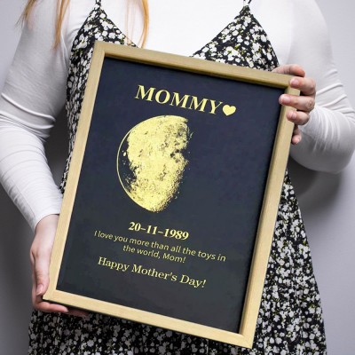 Custom Moon Phase Frame For Mother's Day Gift Family Gifts