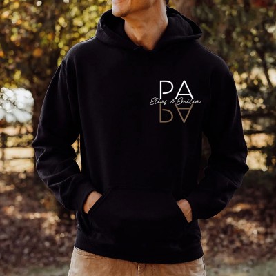 Custom Papa Embroidered Hoodie T-shirt Sweatshirt Unique Gift For Dad Meaningful Father's Day Gift Ideas