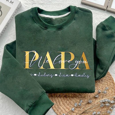 Custom Embroidered Sweatshirt Hoodie For Papa Unique Father's Day Gift Ideas