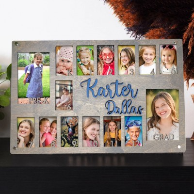 Custom K-12 School Years Photo Frame Sign Wooden Back to School Gifts Best Gift For Kids