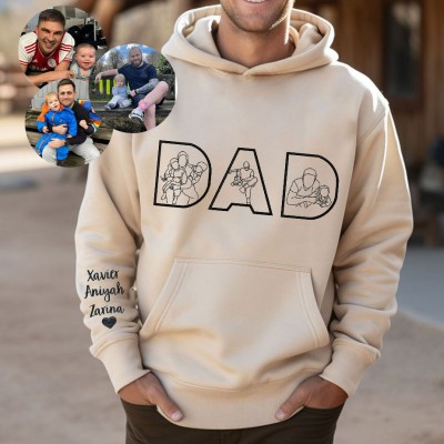 Personalized Dad Photo Embroidered Sweatshirt Hoodie Unique Father's Day Gift Ideas