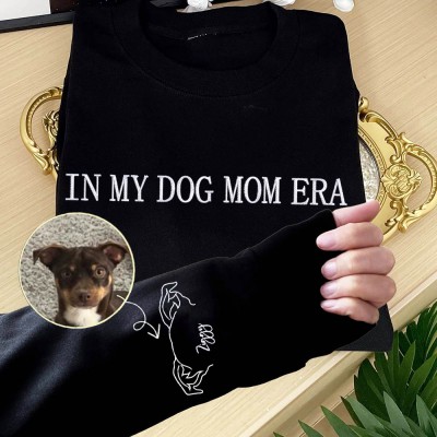 Personalized In My Dog Mom Era Dog Ears Outline Embroidered Sweatshirt Hoodie Best Gifts for Pet Lover