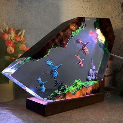 Dragon Fly Night Light Resin Wood Lamp Unique Birthday Gift Ideas Christmas Gifts