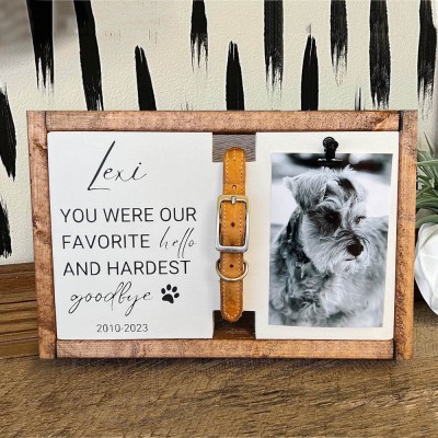 Custom Memorial Dog Collar Frame with Photo Pet Loss Gift Memorial Gift for Pet Lovers