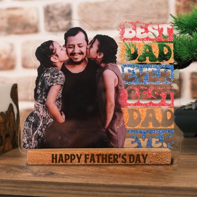 Custom Best Dad Ever Acrylic Photo Statuette Christmas Gifts for Dad