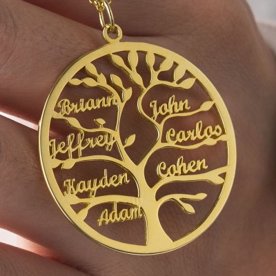 Personalized Family Tree Names Necklace Birthday Gift Unique Family Gift For Mom Grandma