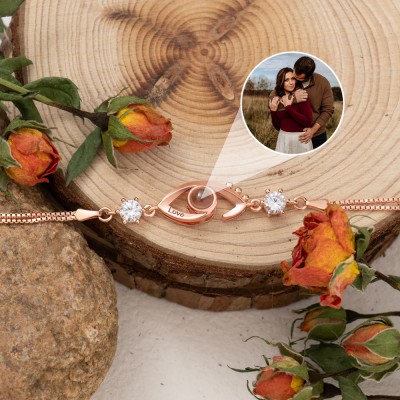 Personalized Photo Projection Bracelet for Women Valentine's Day Gift Ideas for Her