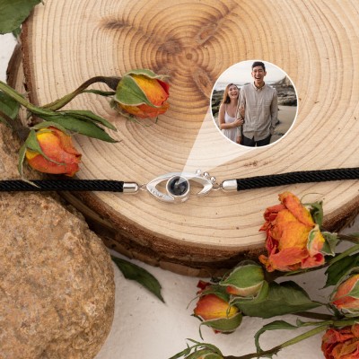 Personalized Love Rope Photo Projection Bracelet Valentine's Day Gift for Couple