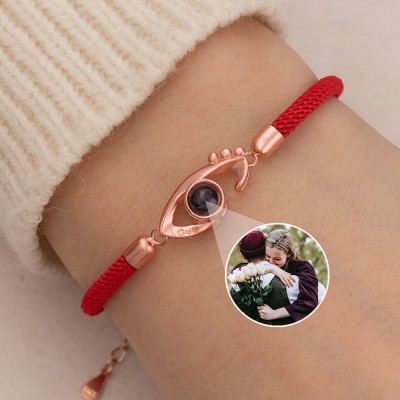 Personalized Memorial Rope Photo Projection Bracelet Anniversary Valentine's Day Gift for Soulmate