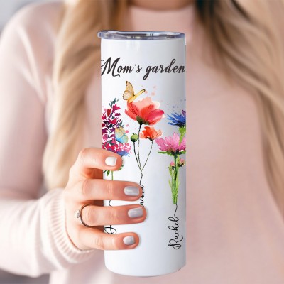 Personalized Mom's Garden Birth Flower Tumbler