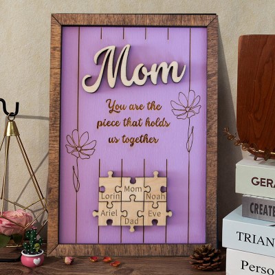 Personalized You Are The Piece That Hold Us Together Wooden Puzzle Sign Mother's Day Gifts