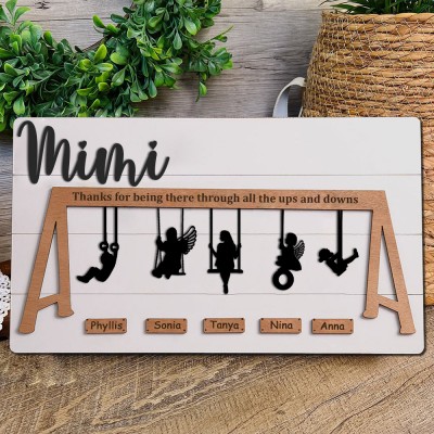 Custom Mimi Swing Set Sign Family Gifts for Mom Grandma Mother's Day Gift Ideas