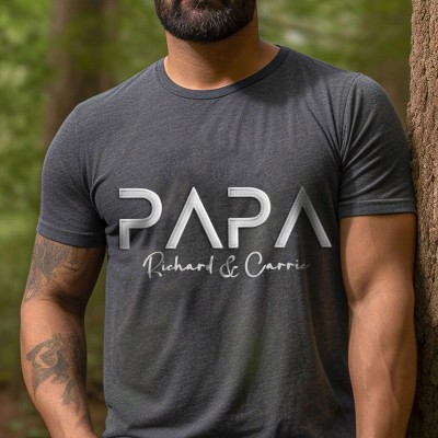 Custom Papa Hoodie Sweatshirt Embroidered With Kids Names Happy Father's Day Gift Ideas