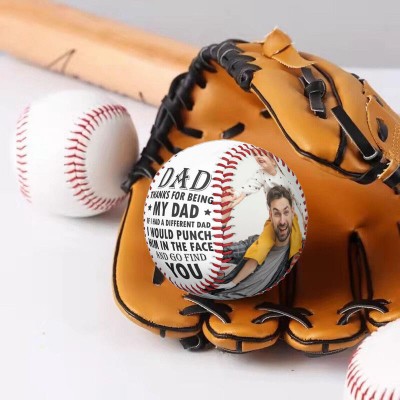 Personalized Baseball With Photo For Dad Grateful Keepsake Gift Father's Day Gift Ideas