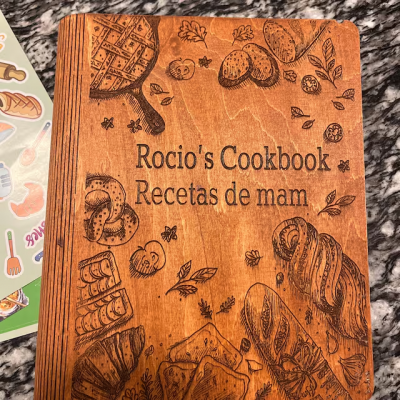 Custom Family Wooden Recipe Book Blank Binder Unique Gifts for Mom Grandma Christmas Gift