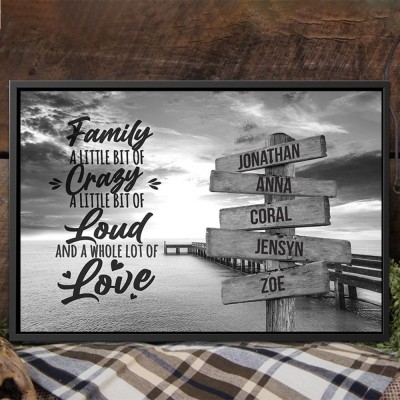 Personalized Family Vintage Street Sign With Multi-Names Gift Ideas for Family Birthday Gift