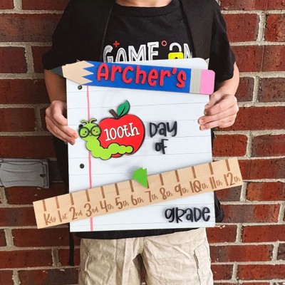 Custom First/100th/Last Day of School Interchangeable Back to School Sign Unique Gifts for Kids