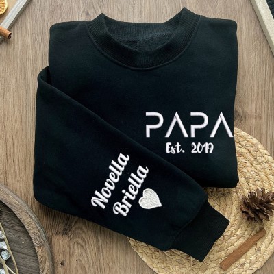 Personalized Embroidered Sweatshirt Hoodie Unique Gift For Papa Father's Day Gift Ideas