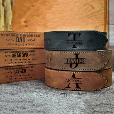 This Belt Belongs To The World's Best Dad Personalized Engraved Leather Belt Father's Day Gift New Dad Gift