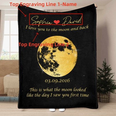 Custom Couple Moon Phase Blanket Love Gifts for Soulmate Anniversary Gift Ideas