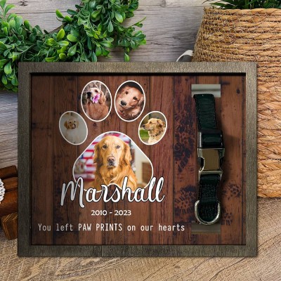 Custom Dog Memorial Frame For Loss of Dog Pet Collar Photo Frame Keepsake Gift for Pet Lover