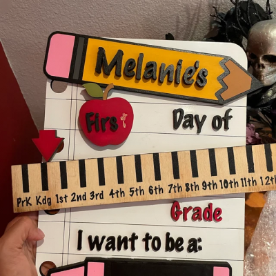 Personalized Interchangeable First/100th/Last Day of School Sign With Blank Chalkboard Photo Prop Back to School Gifts for Kids