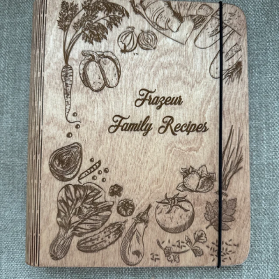 Personalized Family Wooden Recipe Book with Blank Binder Family Keepsake Gifts Christmas Gift for Mom