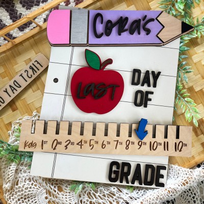 Custom Back to School Sign First Day Last Day of School Board Reusable Photo Prop Gift For Kids