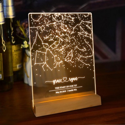 Personalized Star Map Night Light By Date Anniversary Gift Ideas Unique Gifts for Couple Christmas Gift