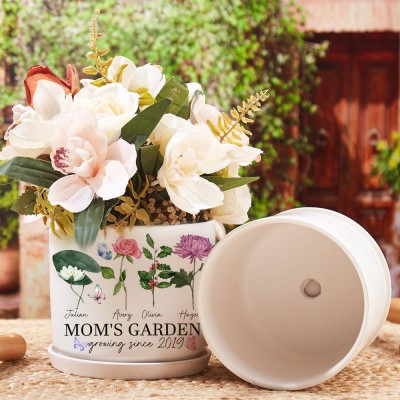 Personalized Garden of Life Mimi's Garden Birth Flower Pot Mother's Day Gift Ideas Family Birthday Gift For Mom Grandma