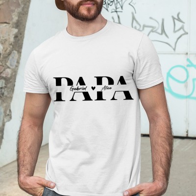 Personalized Papa T-shirt Embroidered Sweatshirt Hoodie Father's Day Gift Ideas Meaningful Gift For Dad