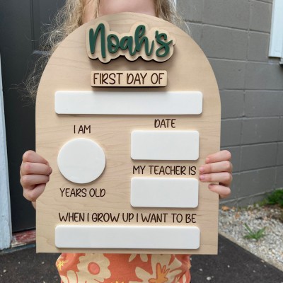 Custom First and Last Day of School Sign Prop Back to School Sign Personalized Gift for Kids