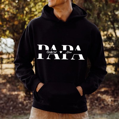 Custom Papa T-shirt Embroidered Sweatshirt Hoodie Father's Day Gift Ideas Gift For Dad