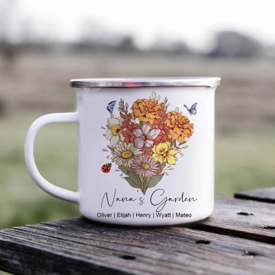 Custom Mom's Garden Birth Flower Bouquet Mug Family Gift Ideas For Mom Grandma Mother's Day Gifts