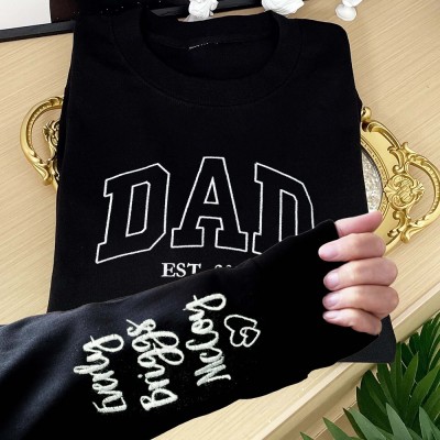 Custom Embroidered Sweatshirt Hoodie For Papa With Date Keepsake Father's Day Gift Ideas