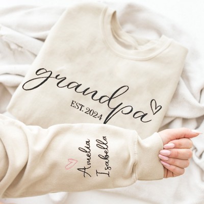 Personalized Daddy Embroidered Sweatshirt Hoodie Family Gift For Dad Father's Day Gift Ideas