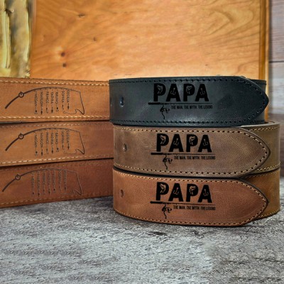 Custom Dad Engraved Leather Belt Father's Day Gift Ideas Birthday Gifts