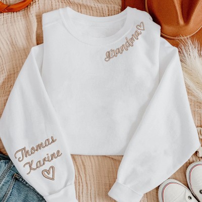 Custom Mama Neckline Embroidered Hoodie Sweatshirt Special Gift Ideas For Mom