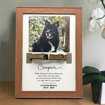 Personalized Pet Memorial Frame with Collar Holder Pet Loss Gifts Keepsake Gift Ideas for Pet Lovers